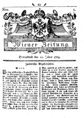 Wiener Zeitung 17890110 Seite: 1