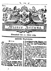 Wiener Zeitung 17890117 Seite: 1