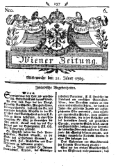 Wiener Zeitung 17890121 Seite: 1