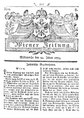 Wiener Zeitung 17890128 Seite: 1