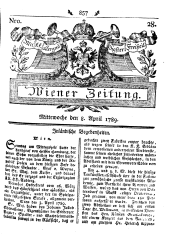 Wiener Zeitung 17890408 Seite: 1