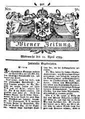 Wiener Zeitung 17890415 Seite: 1