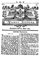 Wiener Zeitung 17890418 Seite: 1