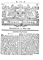 Wiener Zeitung 17890425 Seite: 1