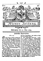 Wiener Zeitung 17890527 Seite: 1