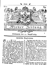 Wiener Zeitung 17890812 Seite: 1