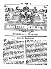 Wiener Zeitung 17891021 Seite: 1