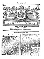 Wiener Zeitung 17891028 Seite: 1