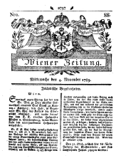 Wiener Zeitung 17891104 Seite: 1