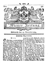 Wiener Zeitung 17891118 Seite: 1