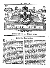 Wiener Zeitung 17900220 Seite: 1