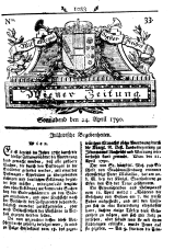 Wiener Zeitung 17900424 Seite: 1