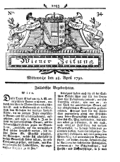 Wiener Zeitung 17900428 Seite: 1