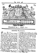 Wiener Zeitung 17900807 Seite: 1