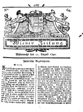 Wiener Zeitung 17900811 Seite: 1