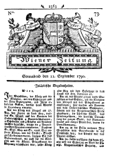 Wiener Zeitung 17900911 Seite: 1