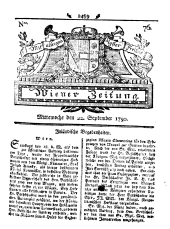 Wiener Zeitung 17900922 Seite: 1