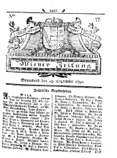 Wiener Zeitung 17900925 Seite: 1