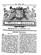 Wiener Zeitung 17900929 Seite: 1