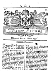 Wiener Zeitung 17910126 Seite: 1