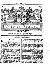 Wiener Zeitung 17910216 Seite: 1