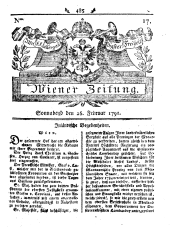 Wiener Zeitung 17910226 Seite: 1