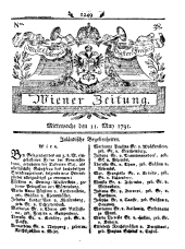 Wiener Zeitung 17910511 Seite: 1