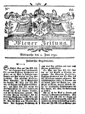 Wiener Zeitung 17910601 Seite: 1