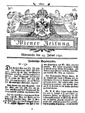 Wiener Zeitung 17910713 Seite: 1