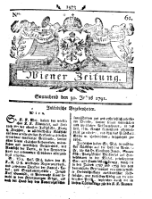 Wiener Zeitung 17910730 Seite: 1