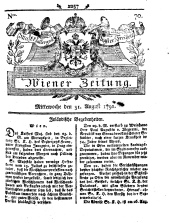 Wiener Zeitung 17910831 Seite: 1