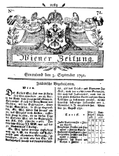 Wiener Zeitung 17910903 Seite: 1