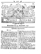 Wiener Zeitung 17910924 Seite: 1