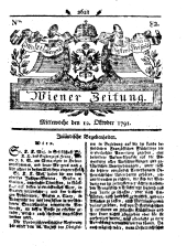 Wiener Zeitung 17911012 Seite: 1