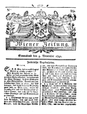 Wiener Zeitung 17911105 Seite: 1