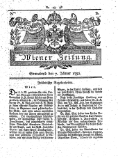 Wiener Zeitung 17920107 Seite: 1