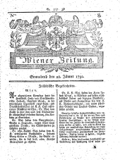 Wiener Zeitung 17920128 Seite: 1