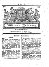 Wiener Zeitung 17920407 Seite: 1