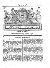 Wiener Zeitung 17920425 Seite: 1