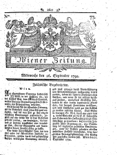 Wiener Zeitung 17920926 Seite: 1