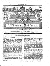 Wiener Zeitung 17921114 Seite: 1