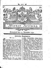 Wiener Zeitung 17921117 Seite: 1