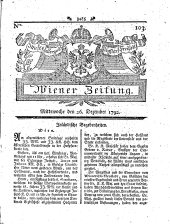 Wiener Zeitung 17921226 Seite: 1