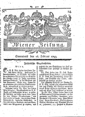 Wiener Zeitung 17930216 Seite: 1
