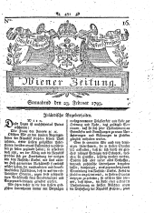 Wiener Zeitung 17930223 Seite: 1
