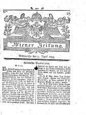 Wiener Zeitung 17930403 Seite: 1