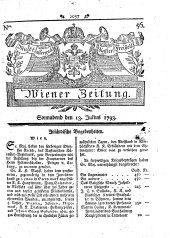 Wiener Zeitung 17930713 Seite: 1