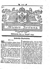 Wiener Zeitung 17930814 Seite: 1