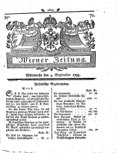 Wiener Zeitung 17930904 Seite: 1