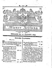 Wiener Zeitung 17930918 Seite: 1